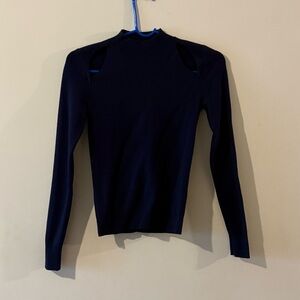 love bonito fitted navy blue cut out sweater
